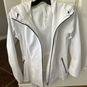 Lululemon rain jacket, white with black trim